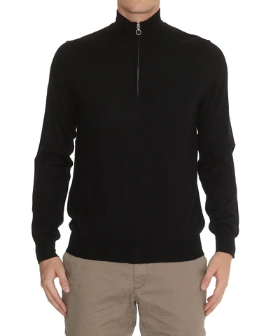 Shop Hōsio Zip Sweater In Black