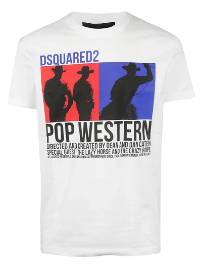 Dsquared2 Pop Western Print T-shirt In White | ModeSens