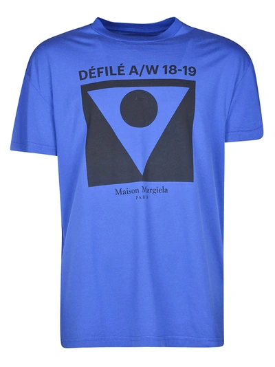 Shop Maison Margiela Printed T-shirt In Blue