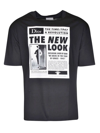 Dior New Look Print T-shirt In Black | ModeSens