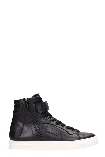 Shop Pierre Hardy Black Leather High Sneaker