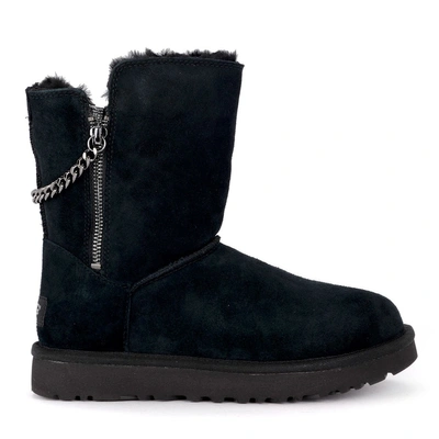 Ugg Black Classic Short Sparkle Zip Low Boot In Nero | ModeSens