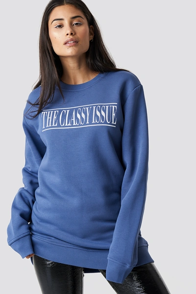 Shop The Classy Issue X Na-kd The Classy Excite Unisex Sweater - Blue