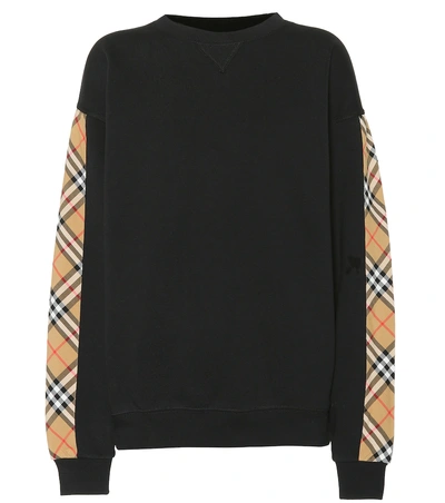 Shop Burberry Vintage Check Sweatshirt In Black