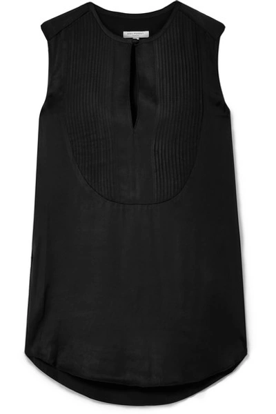 Shop Equipment Vienna Pintucked Satin Top In Black