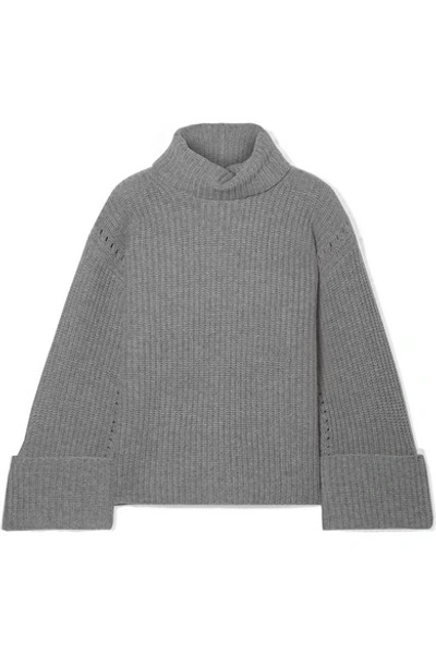 Shop Equipment Uma Oversized Wool And Cashmere-blend Turtleneck Sweater In Gray