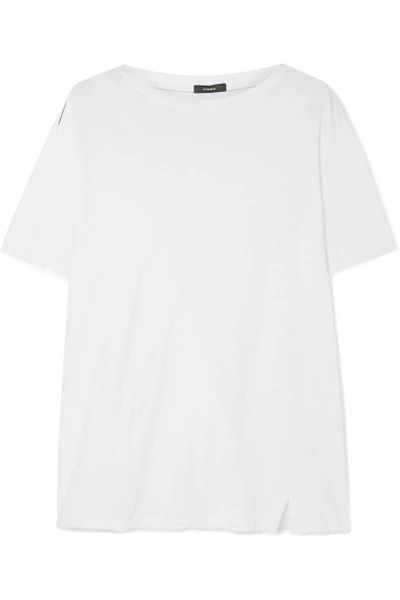 Shop Bassike Stretch Organic Cotton-jersey T-shirt In White
