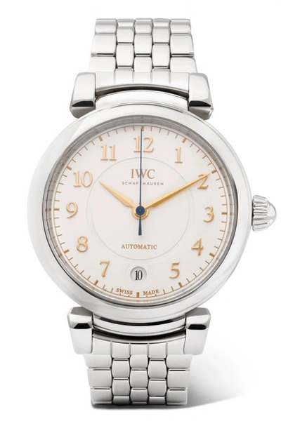 Shop Iwc Schaffhausen Da Vinci Automatic 36mm Stainless Steel Watch In Silver