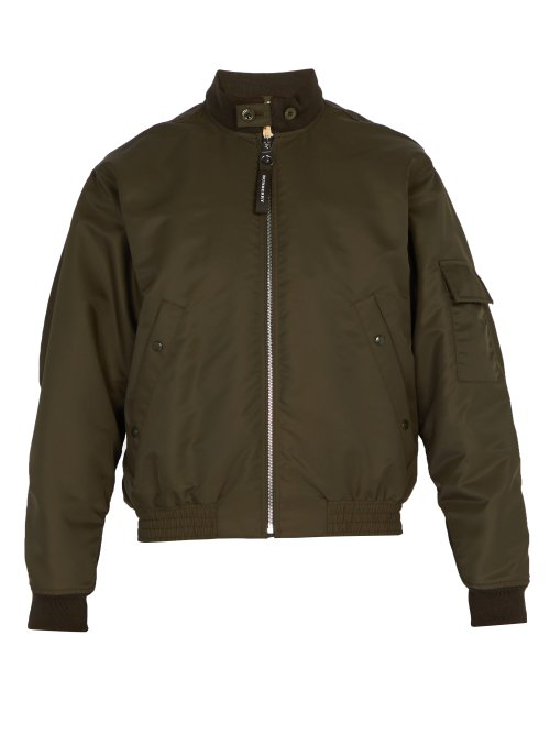 Burberry - Moseley Check Lined Nylon Bomber Jacket - Mens - Green ...