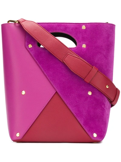 Shop Yuzefi Geometric Bucket Bag - Purple