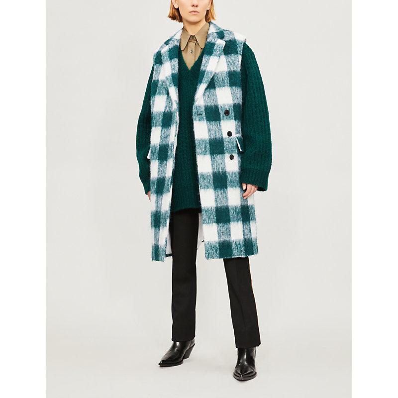 calvin klein green wool coat