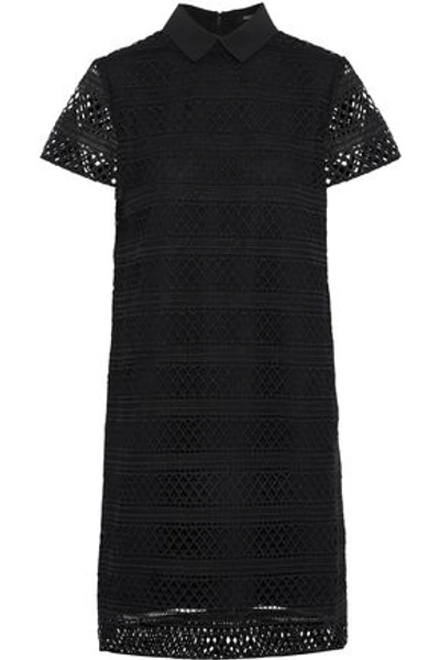 Shop Raoul Woman Guipure Lace Shirt Dress Black