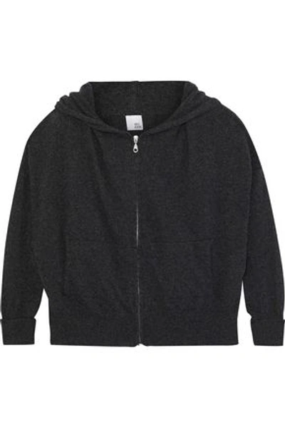 Shop Iris & Ink Jasmine Mélange Cashmere And Wool-blend Hoodie In Charcoal