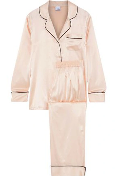 Shop Iris & Ink Woman Mairead Silk-blend Charmeuse Pajama Set Pastel Pink