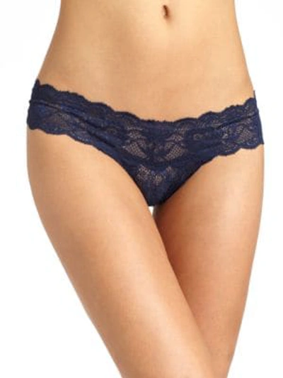 Shop Cosabella Never Say Never Cutie Low-rise Thong In Navy