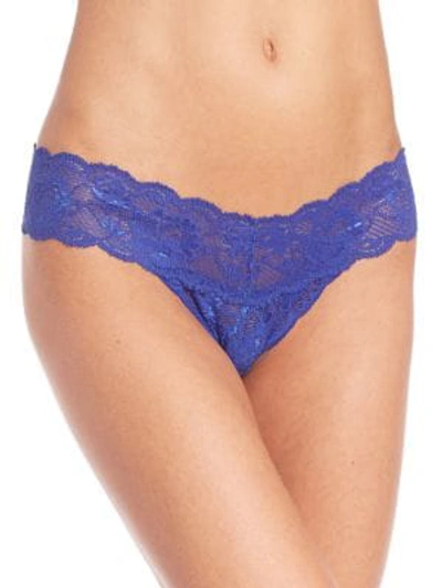 Shop Cosabella Never Say Never Cutie Low-rise Thong In Ultra Blue
