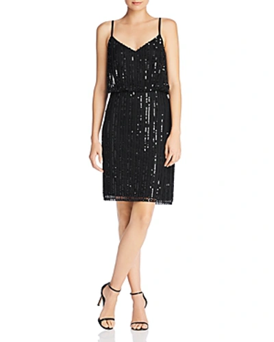 Shop French Connection Aster Sleeveless Sequined Dress In Black