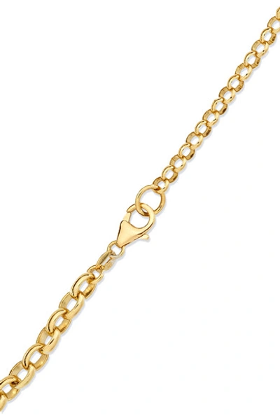 Shop Foundrae Crown 18-karat Gold, Diamond And Enamel Necklace