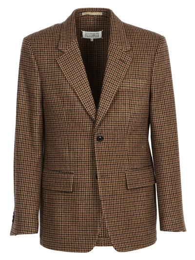 Shop Maison Margiela Checked Jacket In Brown