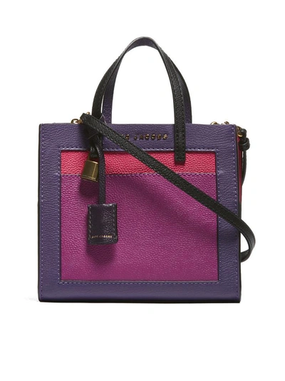 Shop Marc Jacobs Mini Grind Colour Block Tote Bag In Purple
