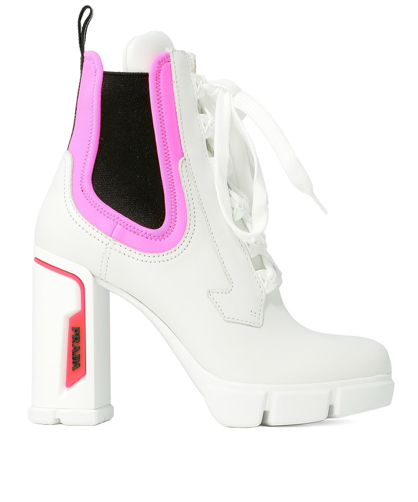 prada white ankle boots