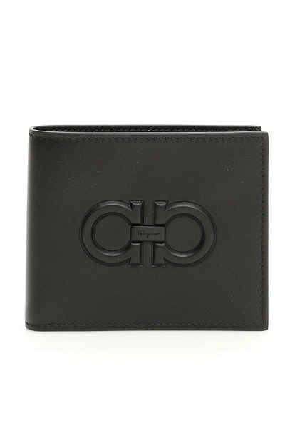Shop Ferragamo Salvatore  Gancini Logo Wallet In Black