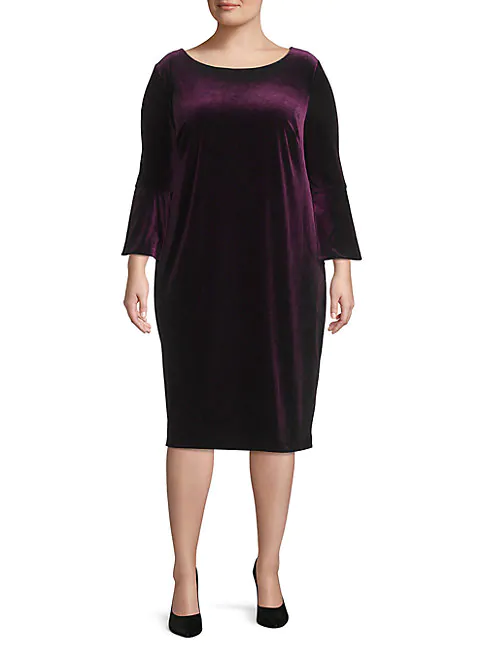 calvin klein purple velvet dress