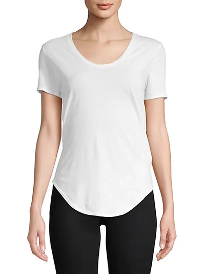 Shop Helmut Lang Scoopneck Cotton Tee In White