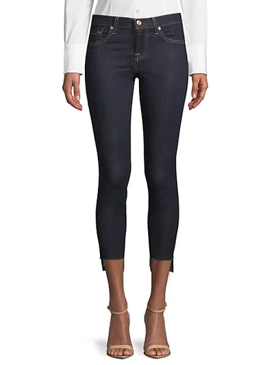 Shop 7 For All Mankind Gwen Step-hem Jeans In Rinsed Blue