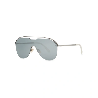 Shop Fendi Silver-tone Cut-out Sunglasses