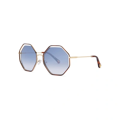 Shop Chloé Poppy Octagon-frame Sunglasses In Blue