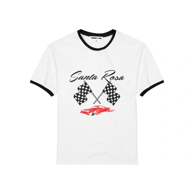 Shop Mcq By Alexander Mcqueen Racer Printed Cotton T-shirt In White