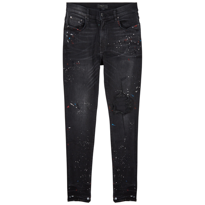 amiri broken paint splatter jeans
