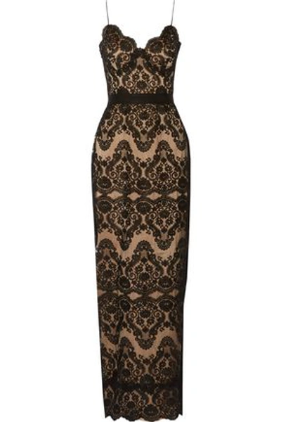 Shop Catherine Deane Woman Harlequin Embroidered Tulle Gown Black