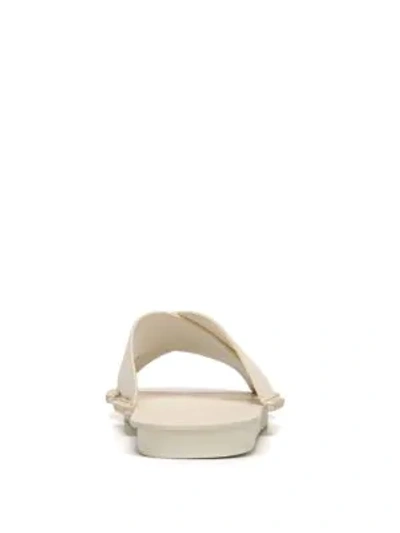 Shop Vince Nico Leather Flat Sandals In White
