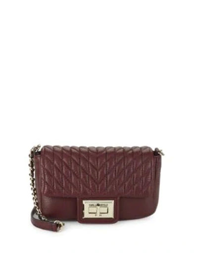 Shop Karl Lagerfeld Agyness Faux Leather Crossbody Bag In Merlot