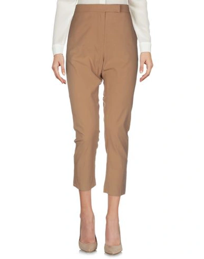 Shop Just Cavalli Cropped Pants & Culottes In Camel