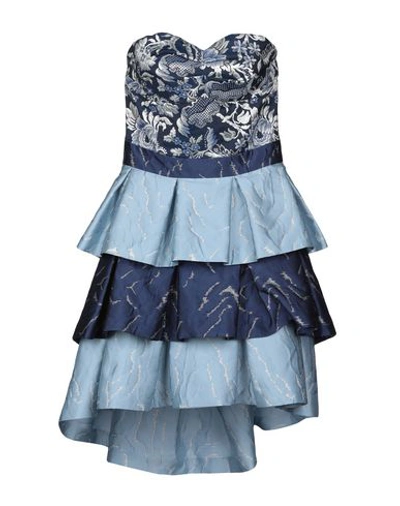 Shop Christian Pellizzari Short Dresses In Dark Blue