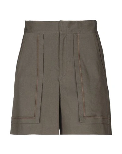 Shop Isabel Marant Woman Shorts & Bermuda Shorts Military Green Size 4 Cotton, Viscose, Elastane