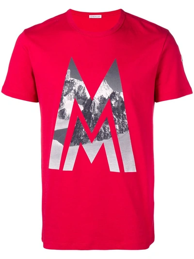 Shop Moncler Initials Print T In Red