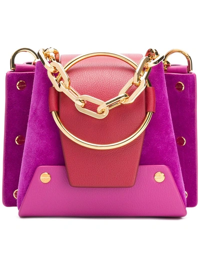 Shop Yuzefi Chunky Chain Shoulder Bag In Purple