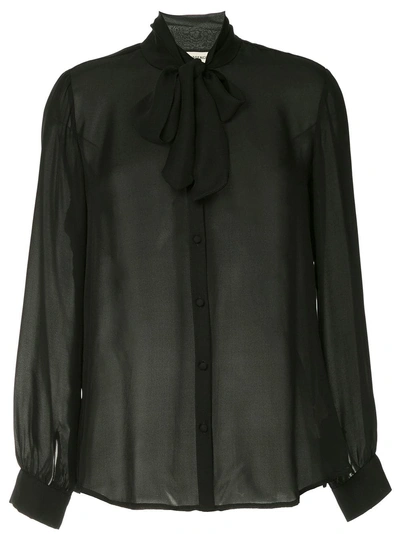 Shop L Agence L'agence Tie Neck Blouse - Black