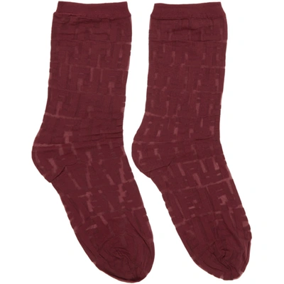 Shop Fendi Red Forever  Socks In F0qh0 Bor**