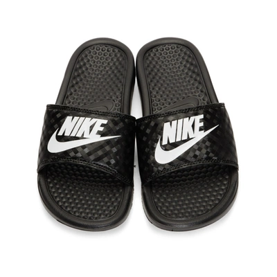 Shop Nike Black Benassi Slides In 011 Blk/wht