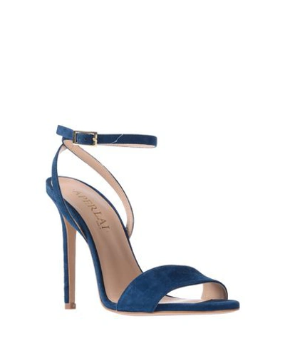 Shop Aperlai Sandals In Blue