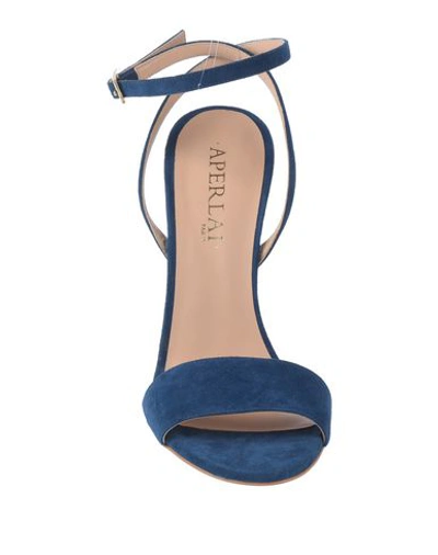 Shop Aperlai Sandals In Blue