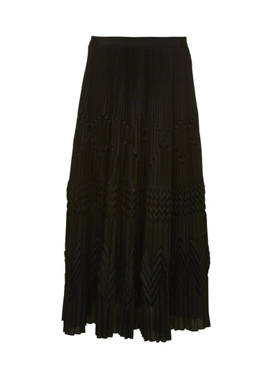 Shop Givenchy Pleated Maxi Skirt In Black