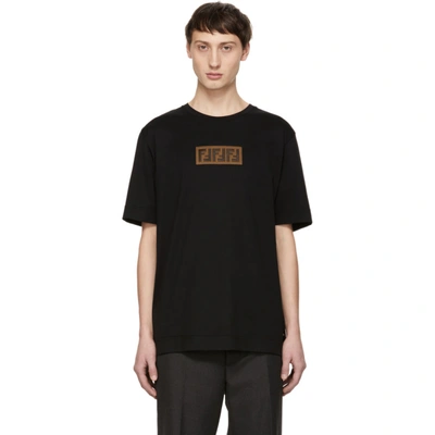 Shop Fendi Black Forever  Patch T-shirt In F0qa1 Black