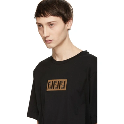 Shop Fendi Black Forever  Patch T-shirt In F0qa1 Black