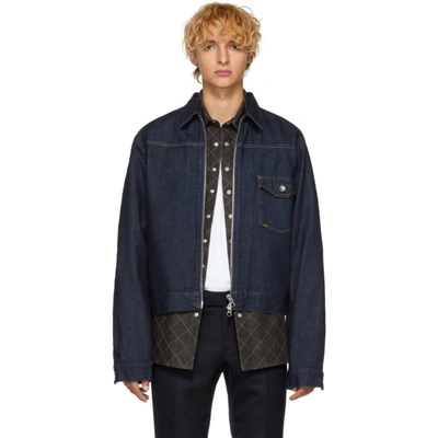 Shop Tiger Of Sweden Jeans Blue Denim Ry Zip Jacket In 25droyalblu